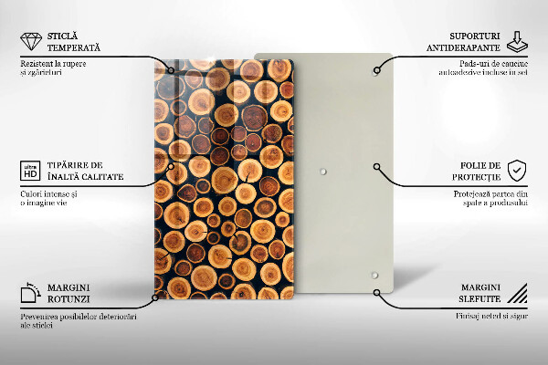 Üveg vágódeszka Fa tuskók