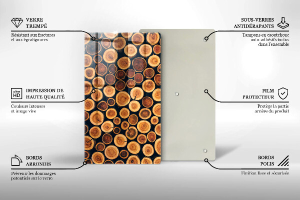 Üveg vágódeszka Fa tuskók