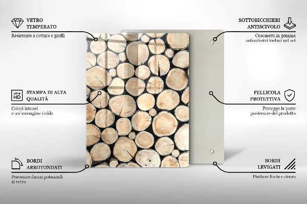 Üveg vágódeszka Fa tuskók
