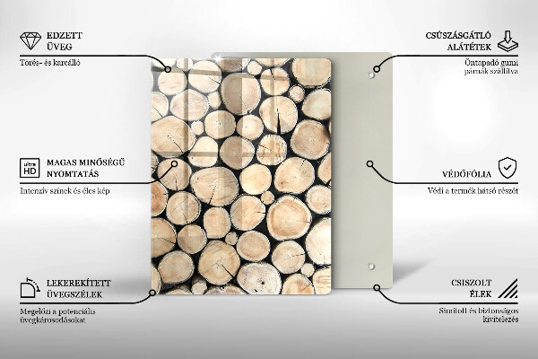 Üveg vágódeszka Fa tuskók