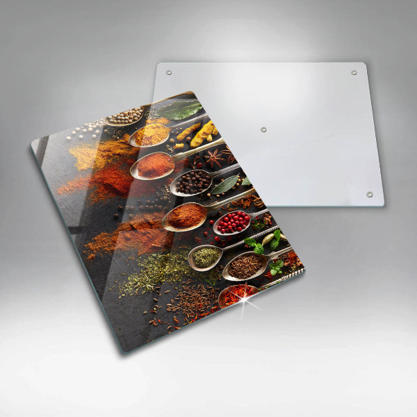 Üveg vágódeszka Fűszeres kanalak