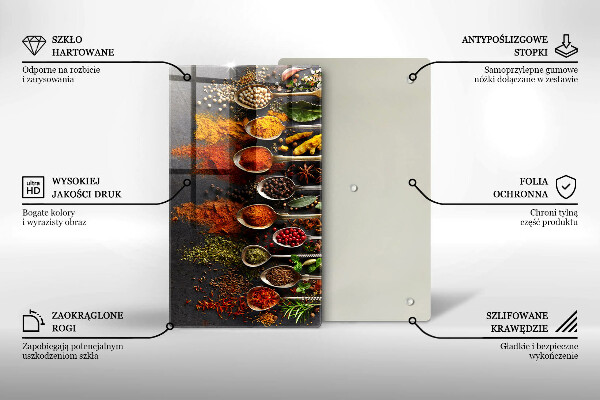 Üveg vágódeszka Fűszeres kanalak