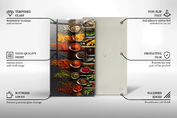 Üveg vágódeszka Fűszeres kanalak