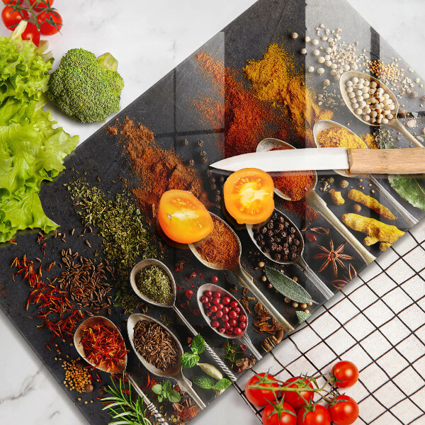 Üveg vágódeszka Fűszeres kanalak