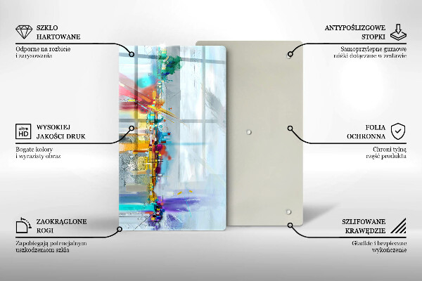 Üveg vágódeszka Festett absztrakció