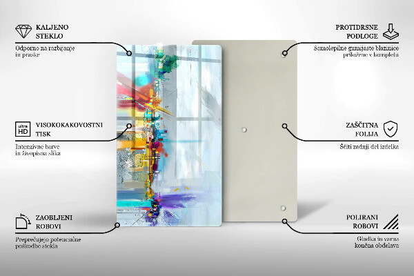 Üveg vágódeszka Festett absztrakció