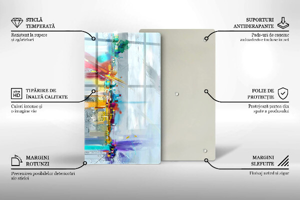 Üveg vágódeszka Festett absztrakció