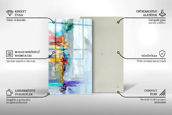 Üveg vágódeszka Festett absztrakció