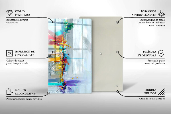 Üveg vágódeszka Festett absztrakció