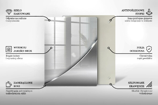 Üveg vágódeszka Háromszögek és víz