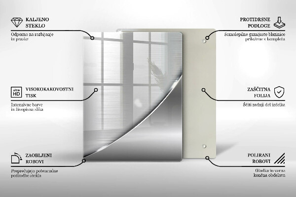 Üveg vágódeszka Háromszögek és víz