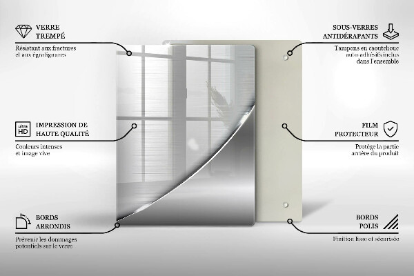Üveg vágódeszka Háromszögek és víz