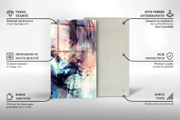 Üveg vágódeszka Festett absztrakció