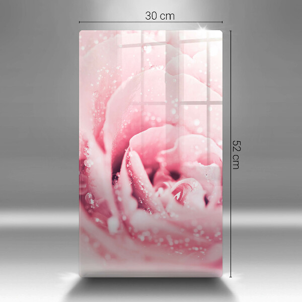 Üveg vágódeszka Harmatcseppek és rózsavirág