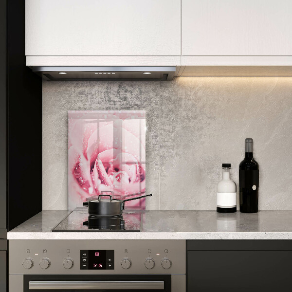 Üveg vágódeszka Harmatcseppek és rózsavirág