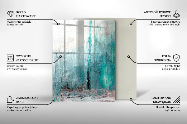 Üveg vágódeszka Színes papagáj toll