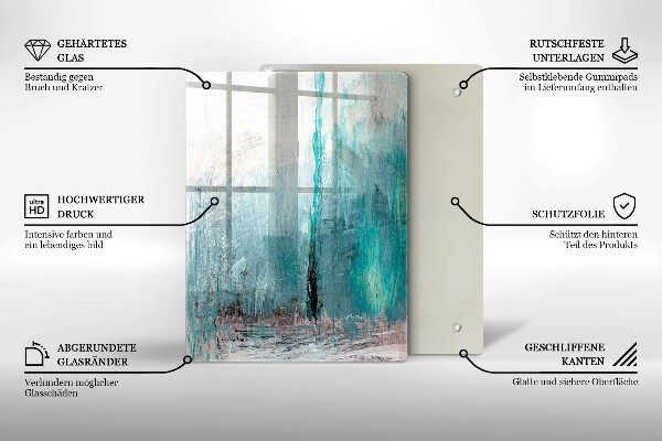 Üveg vágódeszka Színes papagáj toll