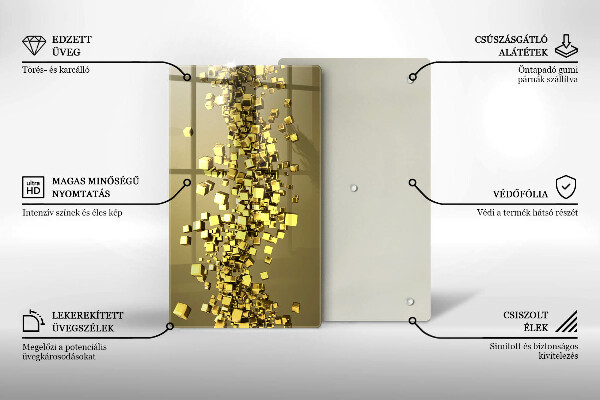 Üveg vágódeszka Absztrakt 3D geometria