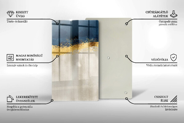 Üveg vágódeszka Arany absztrakció