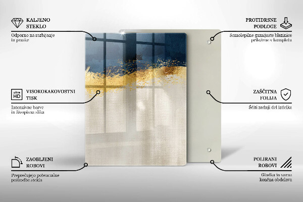 Üveg vágódeszka Arany absztrakció