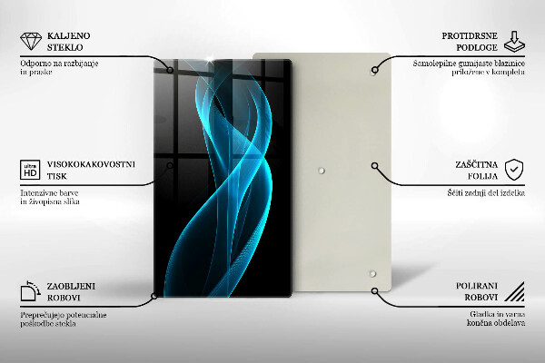 Üveg vágódeszka Kék absztrakció