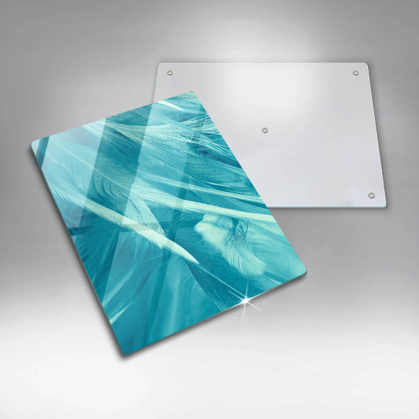 Üveg vágódeszka Finom tollak