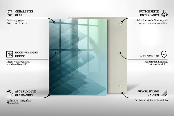 Üveg vágódeszka Finom tollak