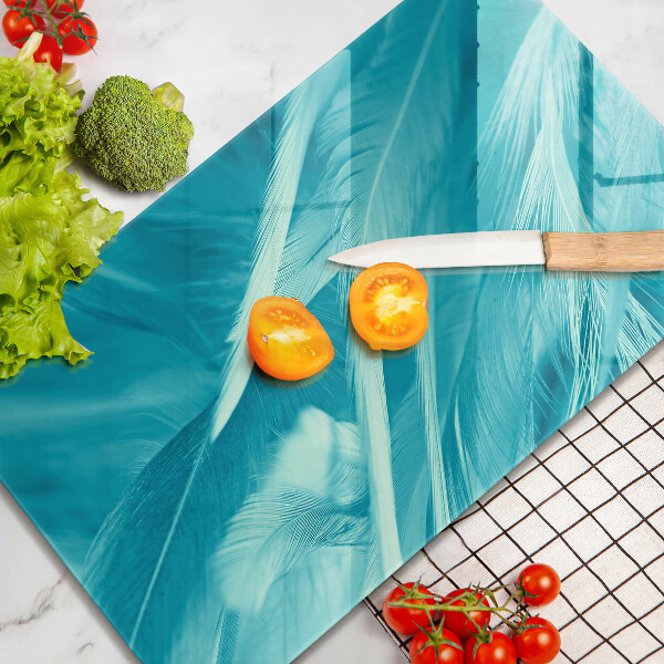 Üveg vágódeszka Finom tollak