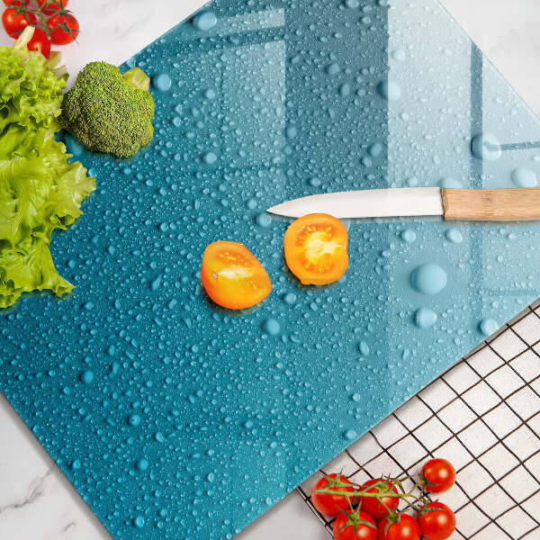 Üveg vágódeszka Vízcseppek