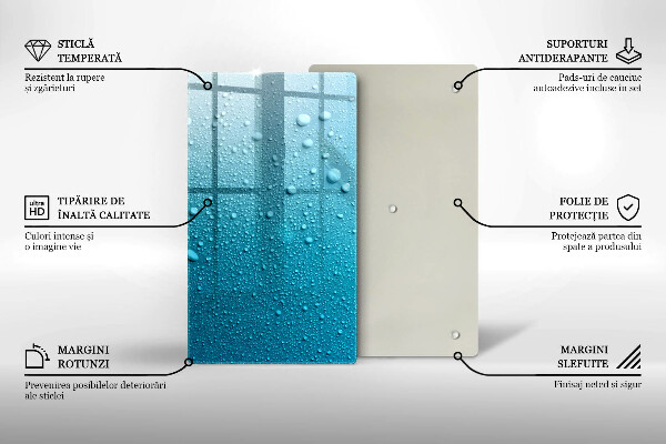 Üveg vágódeszka Vízcseppek