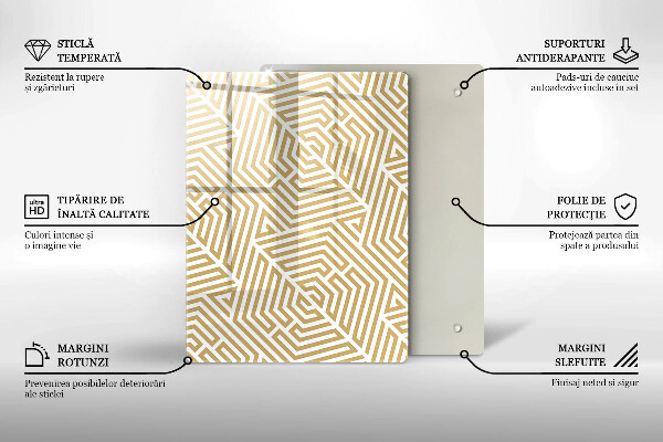 Üveg vágódeszka Arany absztrakció