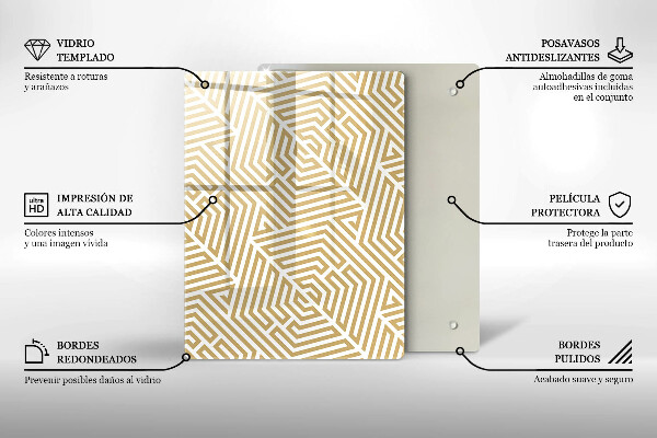 Üveg vágódeszka Arany absztrakció