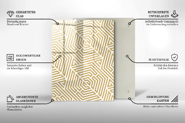 Üveg vágódeszka Arany absztrakció