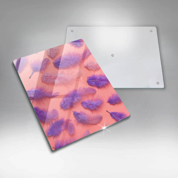 Üveg vágódeszka Bolyhos tollak