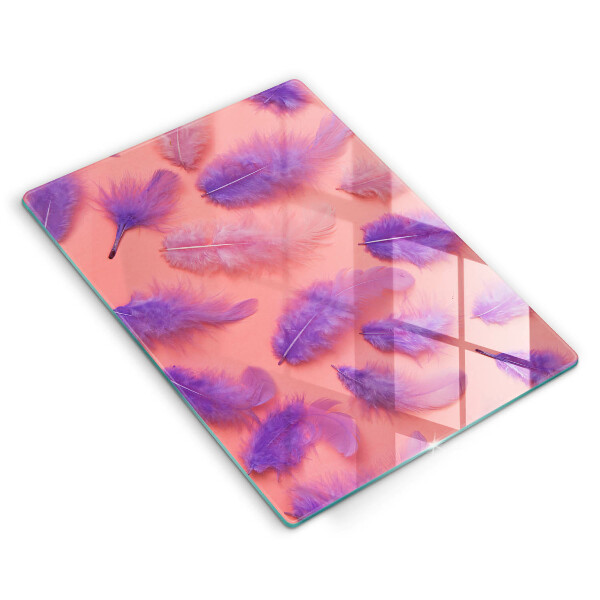 Üveg vágódeszka Bolyhos tollak