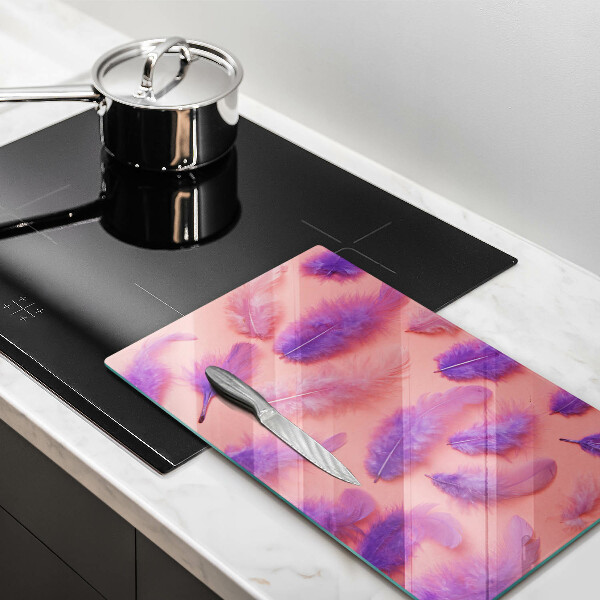 Üveg vágódeszka Bolyhos tollak