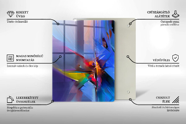 Üveg vágódeszka Bolyhos tollak