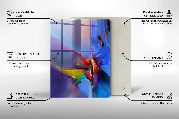 Üveg vágódeszka Bolyhos tollak