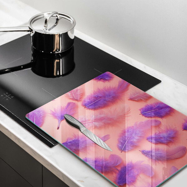 Üveg vágódeszka Bolyhos tollak