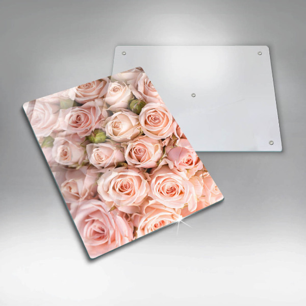 Üveg vágódeszka Csokor finom rózsa