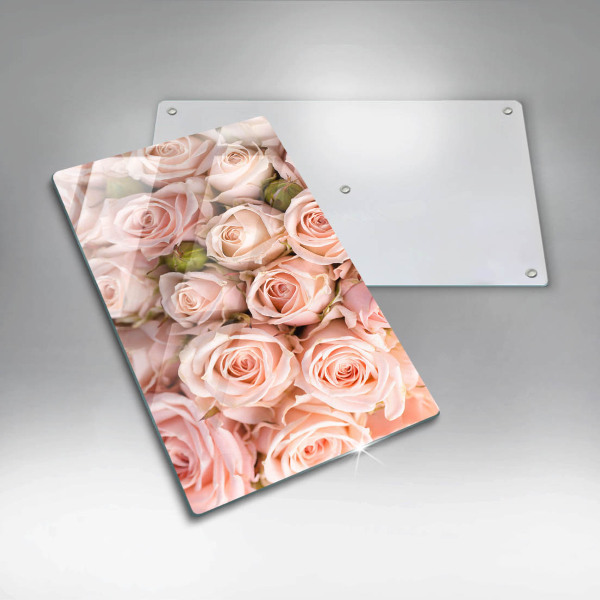 Üveg vágódeszka Csokor finom rózsa