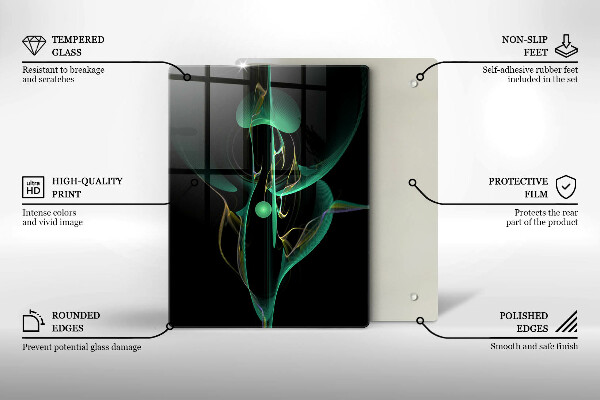 Üveg vágódeszka Színes vonal absztrakció