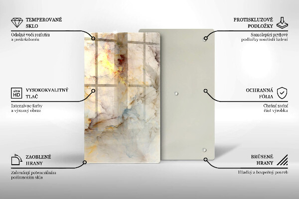 Üveg vágódeszka Márvány textúra arannyal