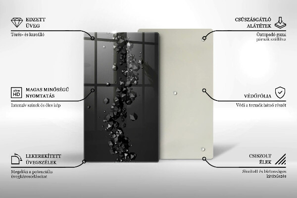 Üveg vágódeszka 3D alakzatok absztrakció
