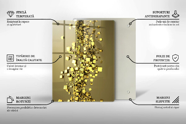 Üveg vágódeszka 3D alakzatok absztrakció