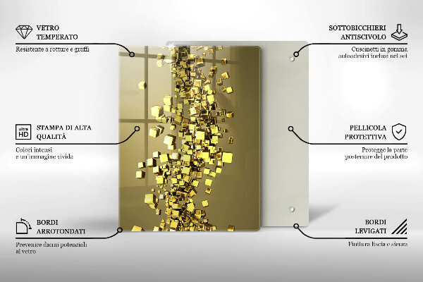 Üveg vágódeszka 3D alakzatok absztrakció