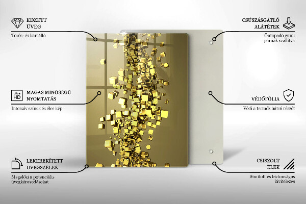 Üveg vágódeszka 3D alakzatok absztrakció