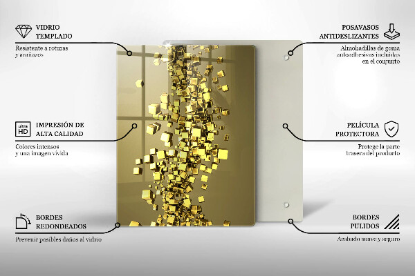 Üveg vágódeszka 3D alakzatok absztrakció