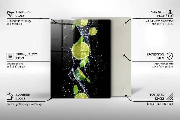 Üveg vágódeszka Boho madártollak