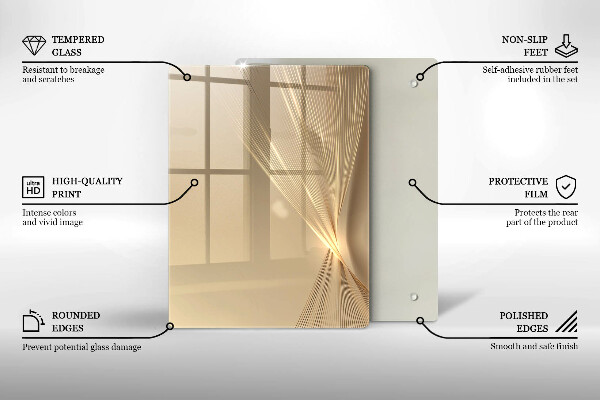 Üveg vágódeszka Absztrakt fekete massza